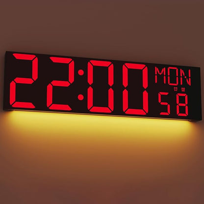JALL 30" Oversize Digital Wall Clock, Extra Large LED Wall Clock with Remote, Giant Digital Clock with Jumbo Numbers for Living Room, Church (Black Shell Red Font)