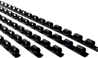 Rayson CR6BK-10305638 Plastic Binding Combs 20-Sheets Capacity, 1/4" Black Comb Binding Spines, 19-Ring, Max. Binding Letter Size Paper (8.5"×11") Box of 100