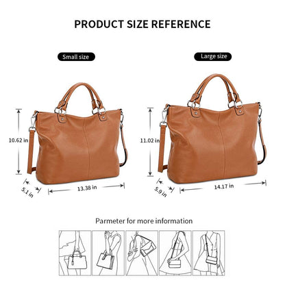 Kattee Women's Soft Leather Tote Bag, Top Satchel Purses and Handbags (Burnt Orange)