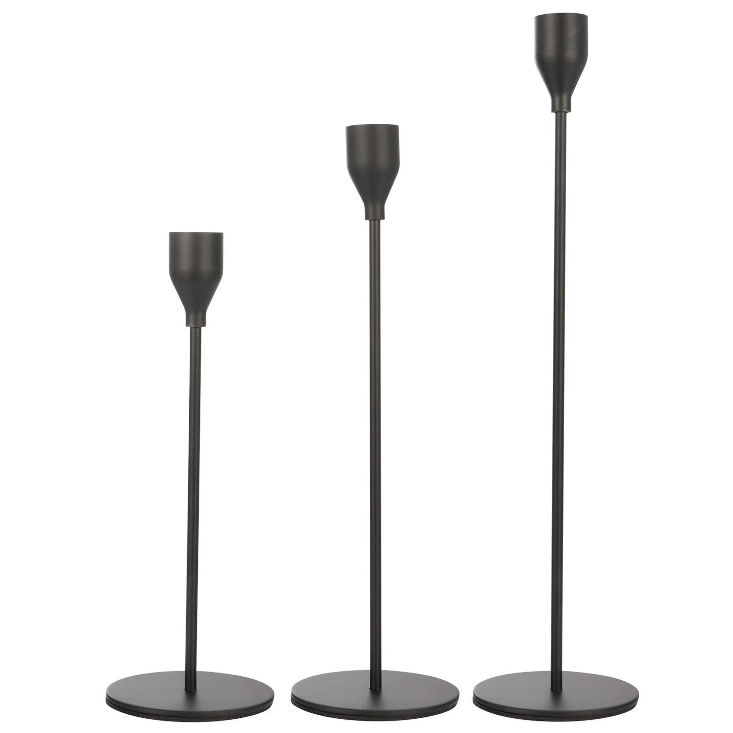 Anndason Set of 6 Black Taper Candle Holders Decorative Candlestick Holder for Home Decor, Wedding, Dinning, Party, Anniversary (Black)