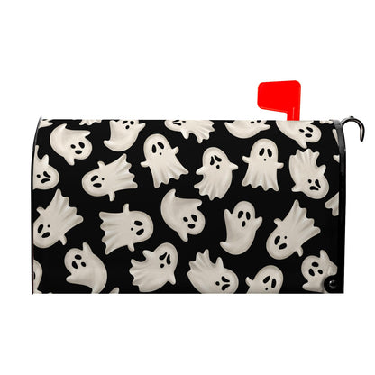 VentuCoven Ghost Mail Box Covers Magnetic Standard Size 21x18 inch Halloween Spooky Mailbox Cover Black Post Letter Box Cover Wraps for Outdoor Garden Decor