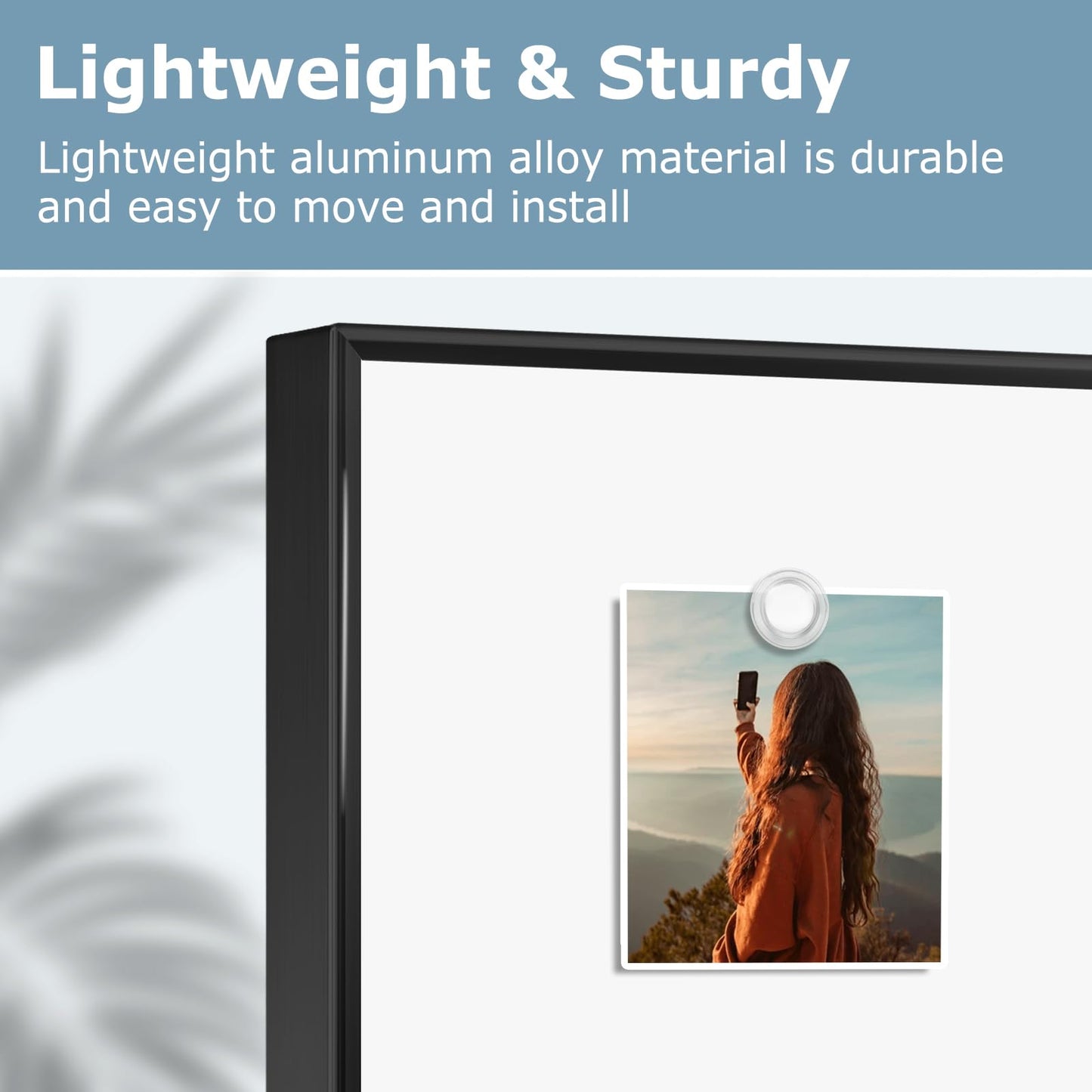QUEENLINK Magnetic Whiteboard, 24"x18" Dry Erase White Board for Wall, Hanging Presentation Board for Home, Office, School, Black Aluminum Frame