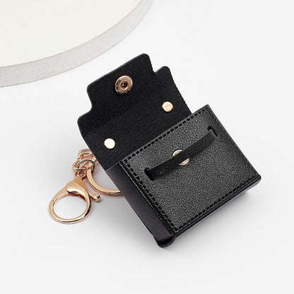 Alunsito 6 Pack Mini Makeup Bag Keychains Small Backpack Keyrings Cute Coin Purse PU Leather Lipstick Bag Card Holder Data Cable Organizer Fashion Bag Pendant Charms Accessories for Women Girls