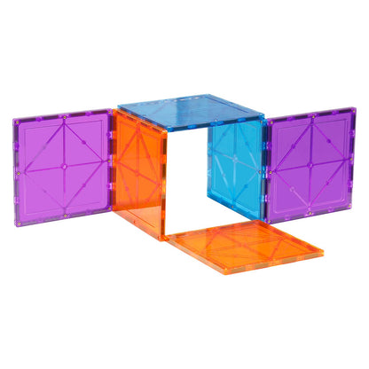 NEOFORMERS Large Magnetic Tiles Set - 6 Piece Square STEM Learning & Educational Building Kit for Kids - Perfect Construction Toy Gift