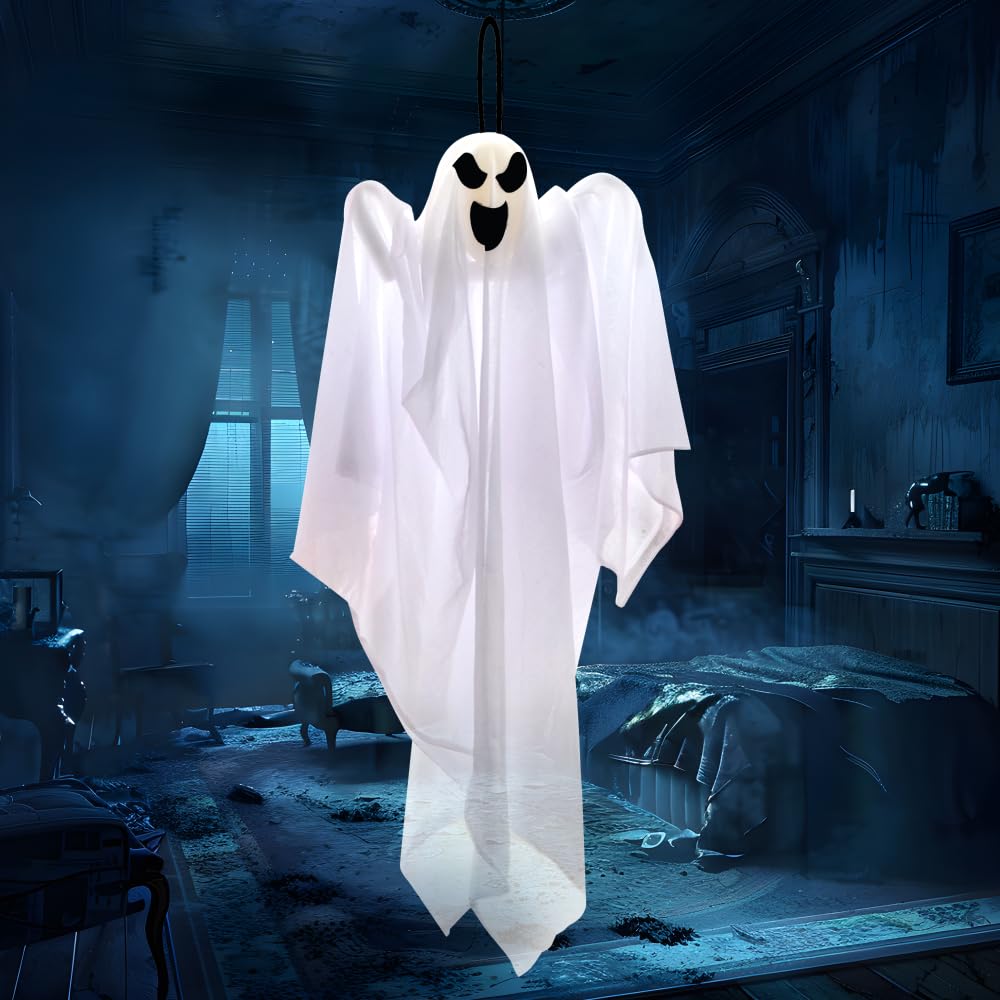 JOYIN 3 PCS Halloween Party Decorations 27.5" Hanging Ghosts, Cute Flying Ghosts for Front Yard Patio Lawn Garden Party Décor and Holiday Decorations