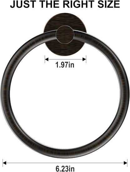 SetSail Towel Holder Stainless Steel Towel Ring for Bathroom Wall Screw-in Hand Towel Holder 3 Packs Towel Hanger for Bathrooms Oil Rubbed Bronze