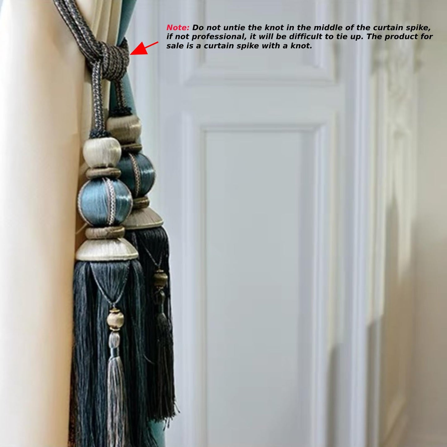 Paired Lantern Single Hanging Ball Tassels Curtains Buckle Sling Binding Lantern Tiebacks Handcrafted Braided Buckle Drapery Curtain Holdbacks Window Treatments for Home