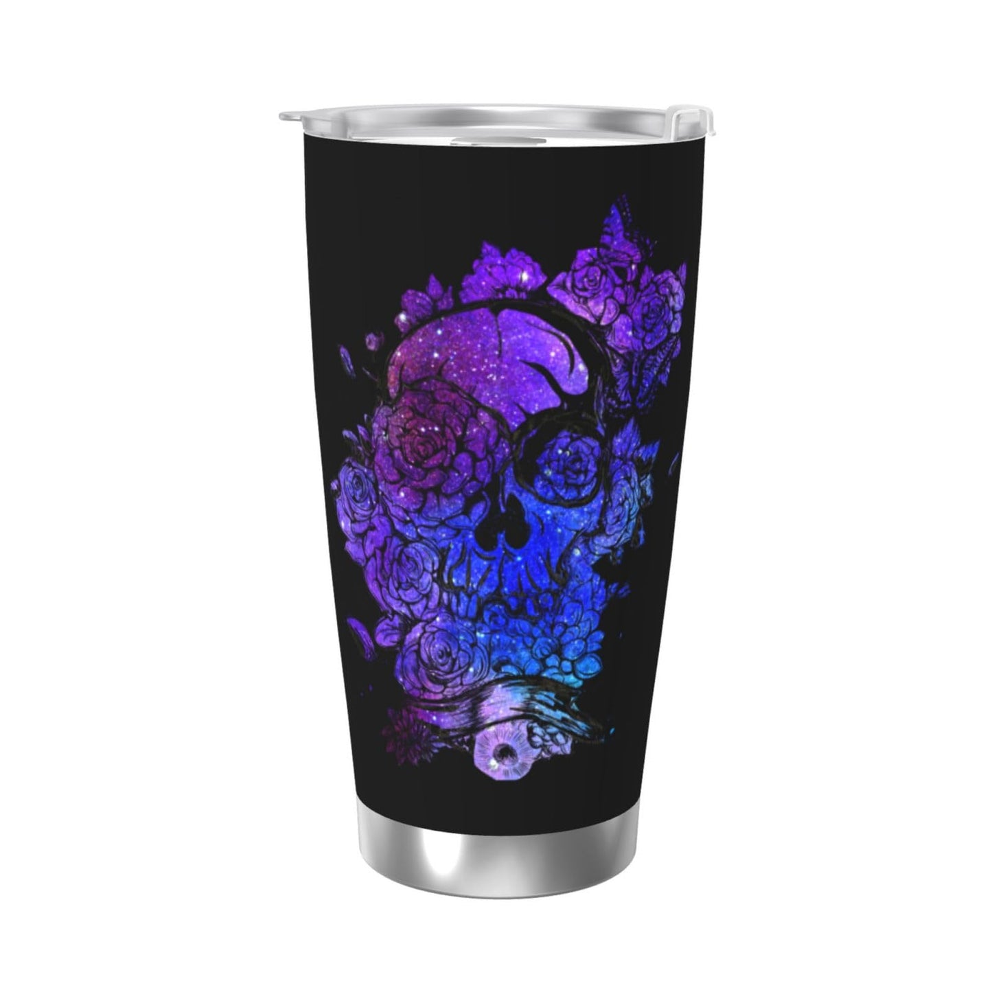 BCQJNB Skull Candy Purple Sugar Gifts For Women Tumbler, 20 Oz Stainless Steel Travel Coffee Mug