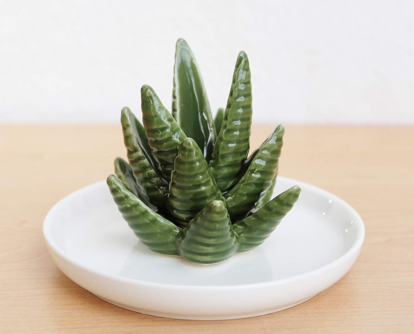 PUDDING CABIN Aloe Ring Holder,Cactus Ring Dish,Jewelry Holder Trinket Tray for Rings Earrings Necklace Organizer,Bridesmaid Christmas Birthday Gift for Women Girls