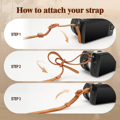 Divvia 1.8”Wide Camera Strap, Fashionable PU Leather Camera Strap for Sony/Nikon/Canon/Minolta/Panasonic/SLR/DSLR Cameras (Brown, 1.8 inch)