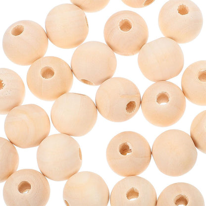 Toddmomy DIY Wood Bead Garland Set with Beaded Hoop Wreath 11.81In for Halloween Christmas Party Decoration and Creative Home Garden Craft Projects