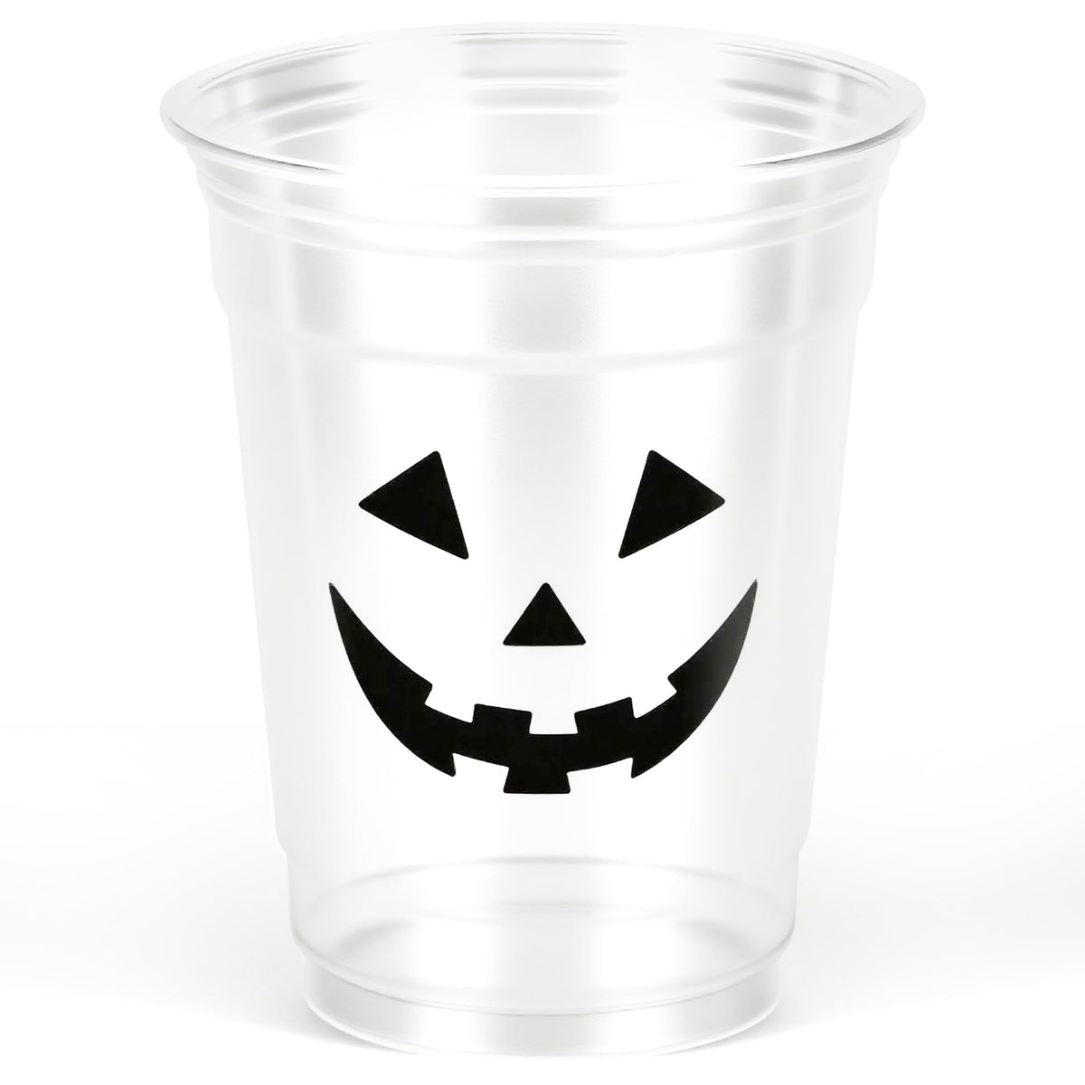 Pumpkin Face Plastic Cups Halloween Scary Disposable Party Cup Jack O Lantern 12oz Clear Cups for Candy Beverage Snacks October Trick or Treat Party Supplies (50)