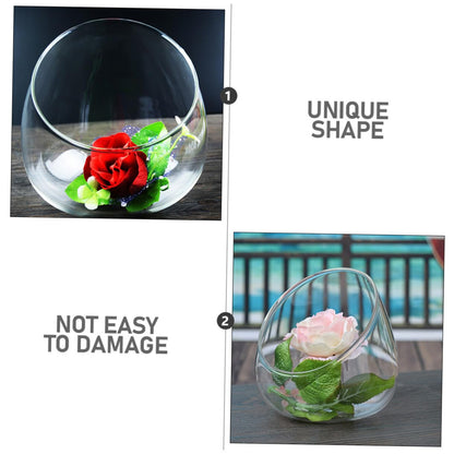 Cabilock 3pcs Glass Slant Cut Micro Landscape Bottles, Ecological Glass Terrarium Jars for Succulent Plant Display, Desktop Home Décor Vases
