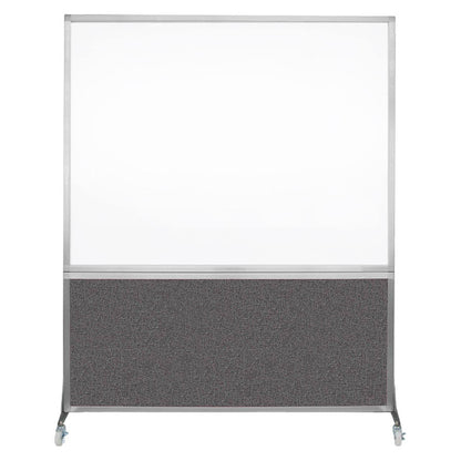 DivideWrite Mobile Whiteboard | Double Sided Dry Erase Board | Portable Office Cubicle Partition | Display for Classrooms, Conference Rooms, Meeting Areas and More | Charcoal Gray 5' Wide X 6' Tall
