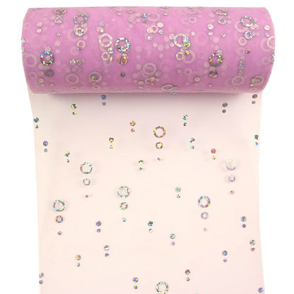 Yuanchuan Sequin Glitter Tulle Rolls 6 inch x 10 Yards (30 feet) Purple for Table Runner Chair Sash Bow Pet Tutu Skirt Sewing Crafting Fabric Wedding Unicorn Halloween Party Gift Ribbon (Purple)