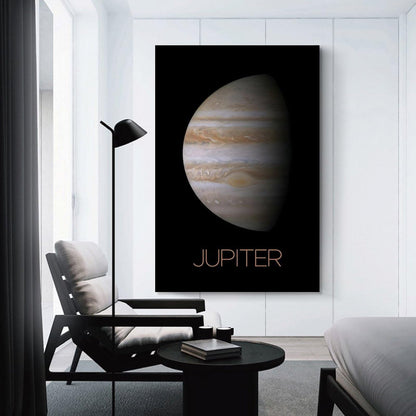 XIAOLOUTINYU Solar System Canvas Wall Art - Jupiter Planet Space Poster for Kids Room Bedroom Classroom, STEM Educational Astronomy Decor, Science Gift for Boys Girls Teens, 16x24 Inch Unframed