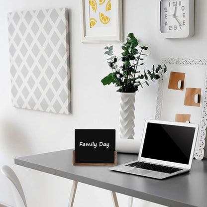 Desktop Glass Whiteboard with Walnut Wood Base,Small Dry Erase Board, Black Writing Note Pad, Desk White Board,Glassboard for Tabletop Display(Walnut Base,Glass)