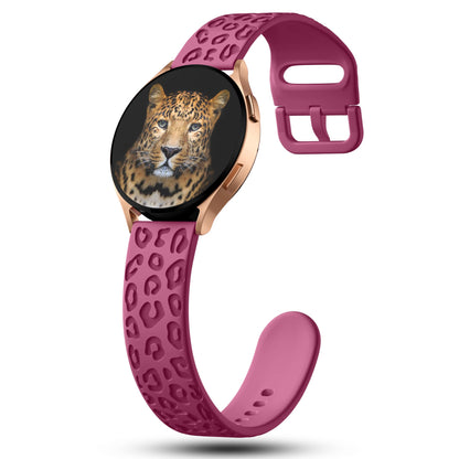 IKANFI 6Pack Engraved Band Compatible with Samsung Galaxy Watch 5 Band/Galaxy Watch 4 Bands/Galaxy Watch 3 Bands/Active 2 Watch Bands,20mm Leopard Silicone Sport Strap Replacement for Women Men-