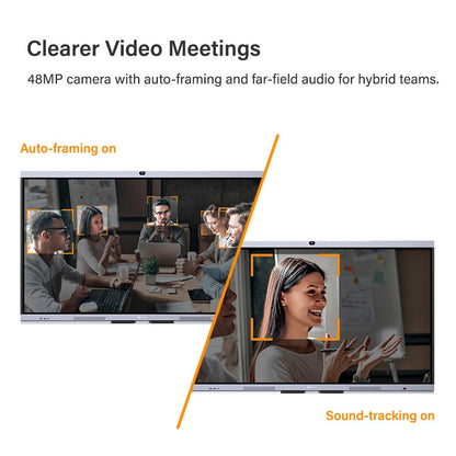 AG Neovo 75" Smart Board with Camera and Microphone, Google EDLA Certified Interactive Whiteboard for Business, Android 13, Wireless Screen Sharing, Digital Whiteboard (IFP7504P-AO)