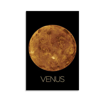 XIAOLOUTINYU Solar System Canvas Wall Art - Venus Planet Space Poster for Kids Room Bedroom Classroom, STEM Educational Astronomy Decor, Science Gift for Boys Girls Teens, 16x24 Inch Unframed