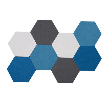 Afumazi 8Pcs Hexagon Felt Cork Board Tiles Self Adhesive Bulletin Board, Pin Board for Wall Decor Memos Photos Display (Set D)