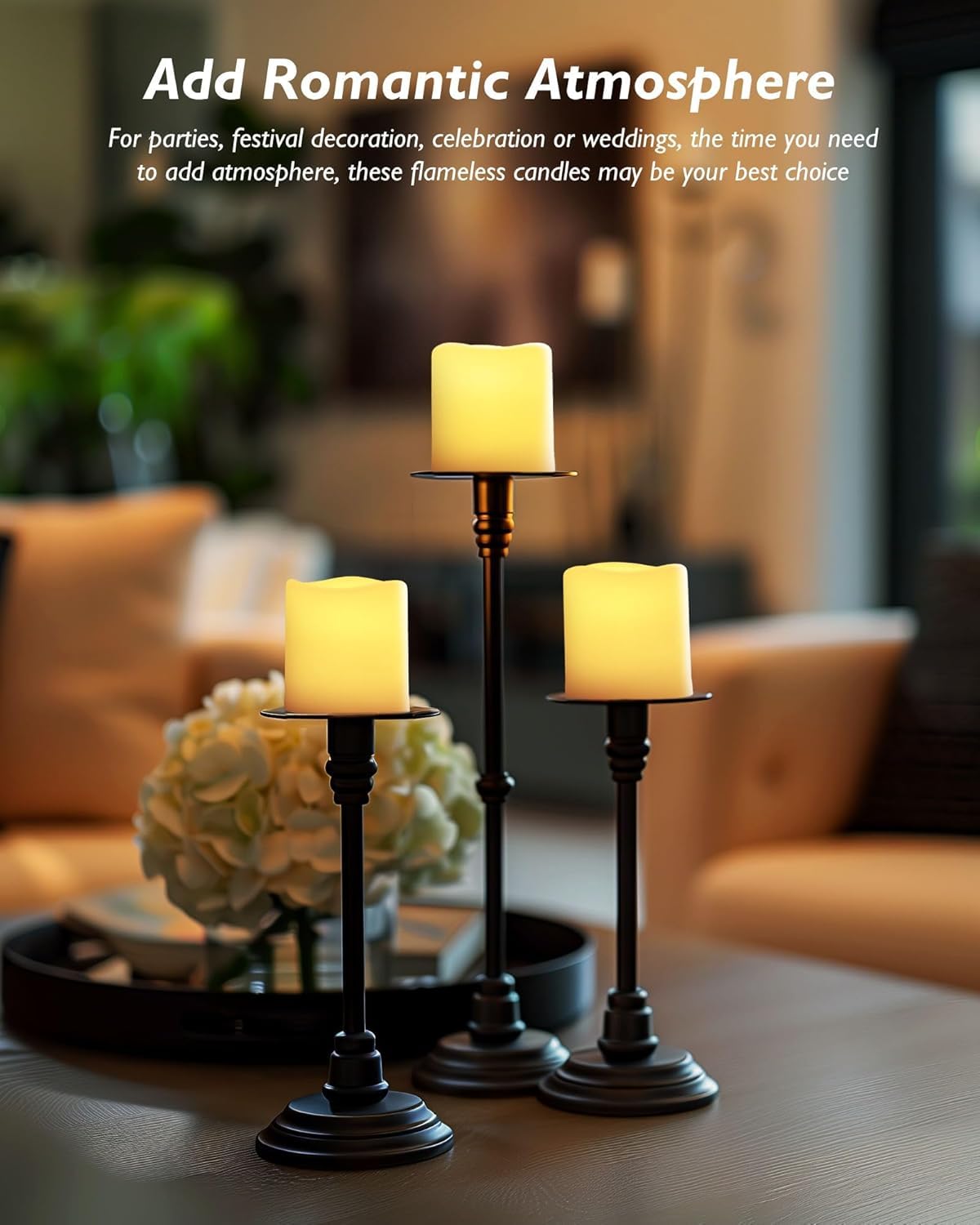 Homemory 400+ Hour Remote Control Candles, 2/4/6/8H Timer LED Votive Candles, 24Pack Battery Operated Tea Lights in Warm White for Outdoor, Table, Halloween, Christmas (Batteries Included