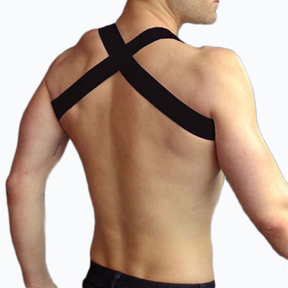 Oligage Sexy Black PU Leather Sissy Lingerie Adjustable Harness Men Belts Bondage Body (Color : Black, Size : Adjustable)