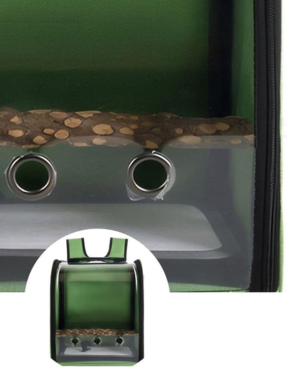 Pet Bird Backpack with Ventilated Acrylic Front and Perch for Travel