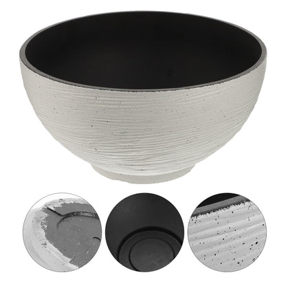 Housoutil Hydroponic Flower Pot 13.77 Inch White Quartz Desktop Planter for Water Lily Succulents Bonsai Indoor Outdoor Garden Decoration