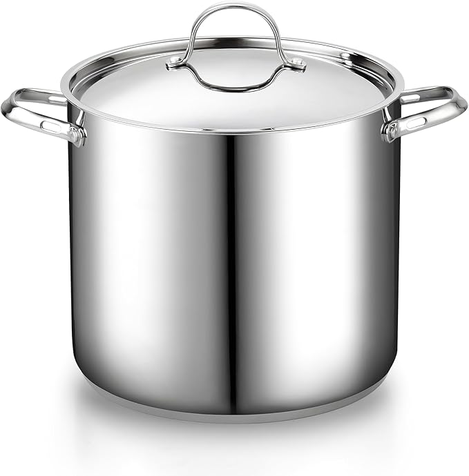 Cooks Standard Classic 24 Quart Stock Pot with Lid, Large Stainless Steel Pot
