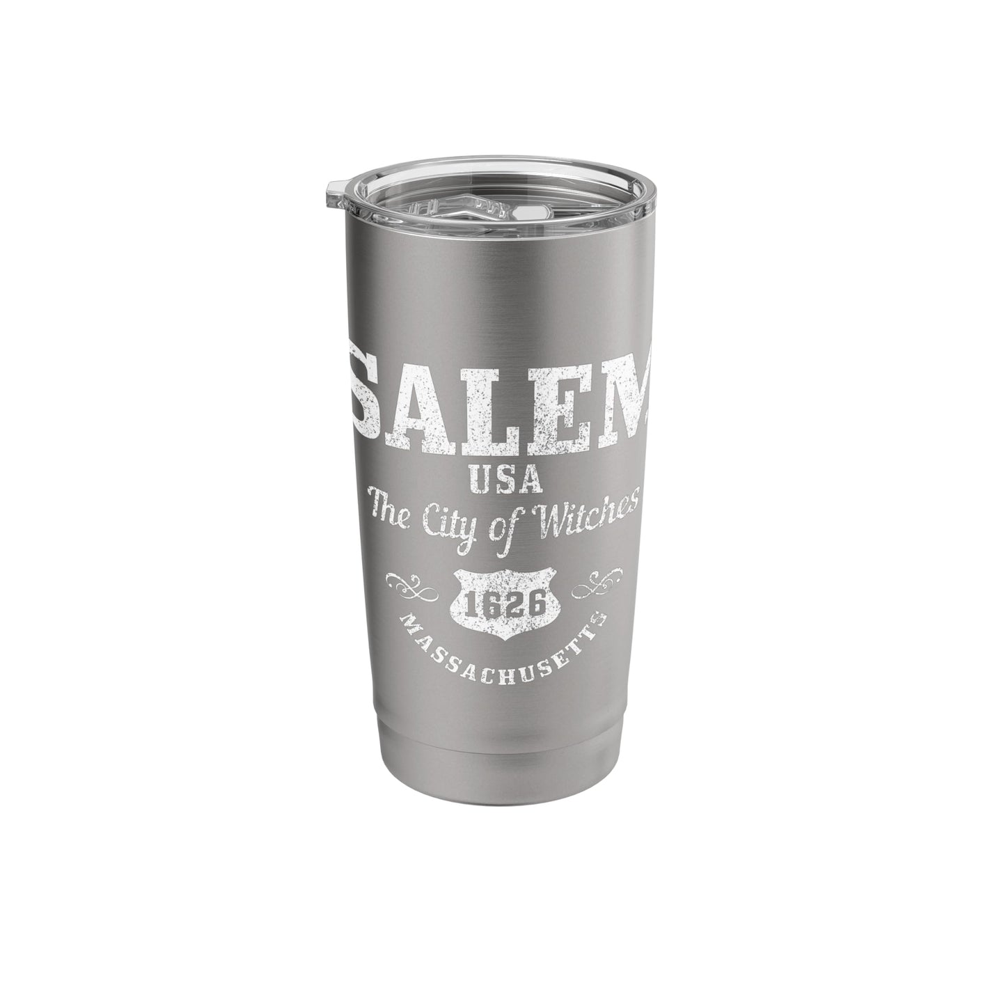 Salem Massachusetts Est. 1626 Witch Broom Halloween Vintage Stainless Steel Insulated Tumbler