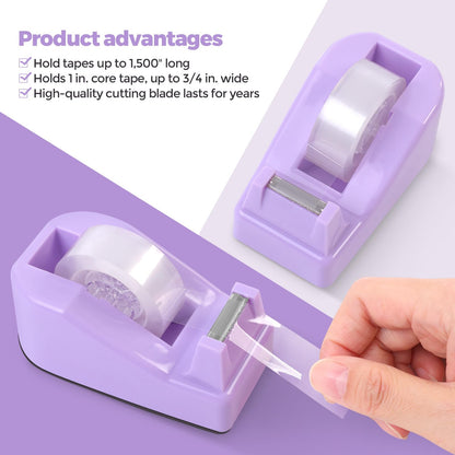 SKYDUE Purple Office Supplies Set, Purple Office Desk Accessories 10PCS, Pencil Holder for Desk, Stapler, Tape Dispenser, Scissors, Ruler, Binder/Paper Clips and 1000pcs Staples,Desk Supplies Set