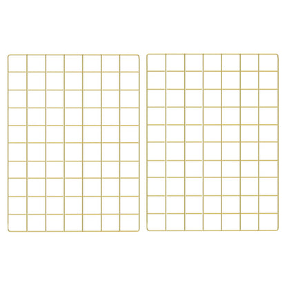 CIKLCIX Wire Grid Wall Panel for Photo Display, 2 Pack Metal Wire Memo Board, Decorative Grid Frame Wall for Hanging Pictures, Notes, Postcards, Small Ornaments (2, Gold)