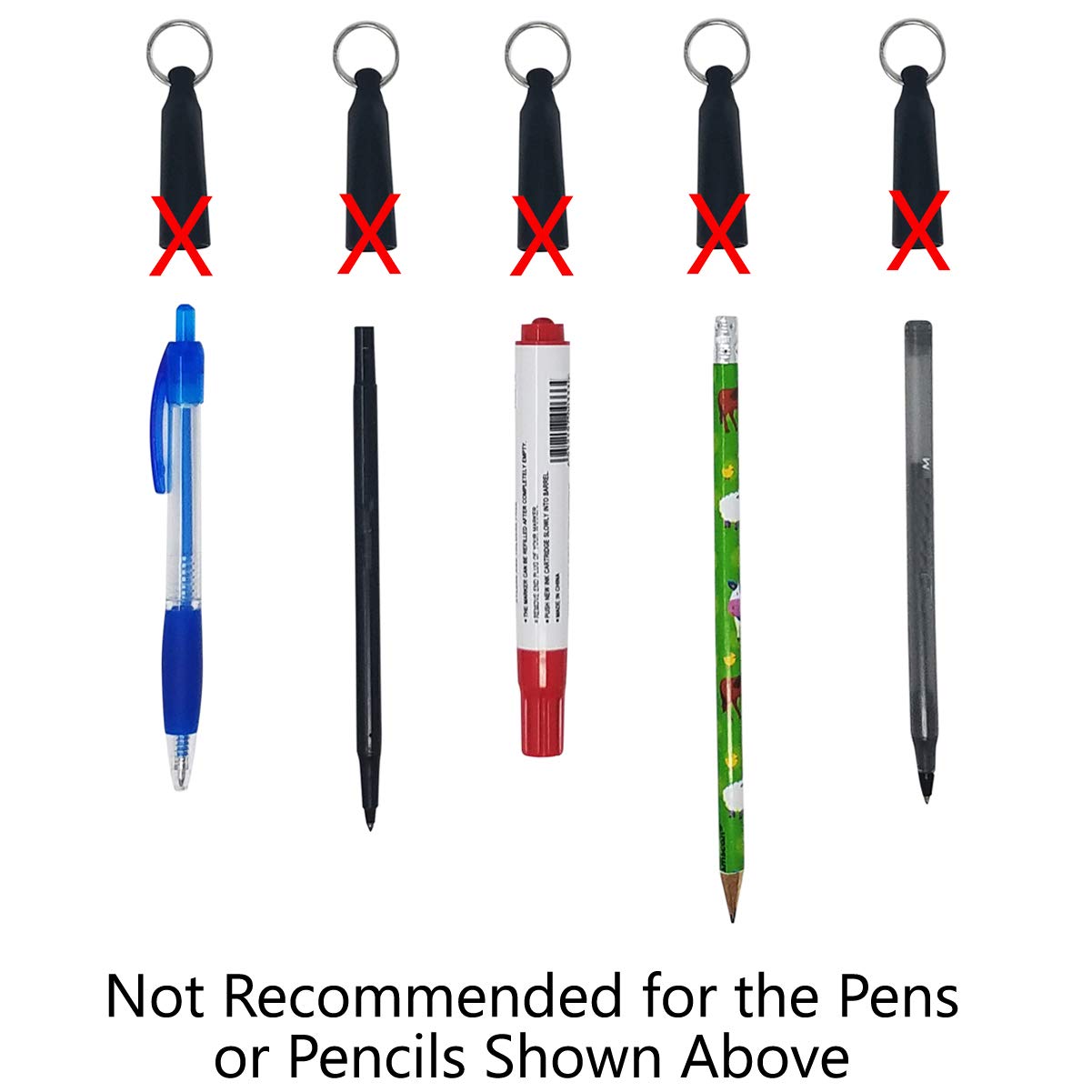 2 Pack - Heavy Duty Retractable Pull Pen Holder - Ideal for Markers & Carpenter Pencils - Nylon Cable, Self Retracting Reel & Tight Metal Belt Clip Retractable Carpenter Pencil Holder by Reel-N-Rite