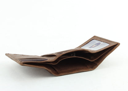 American Bison Trifold Classic Wallet for Men – RFID Blocking Cowhide Leather Wallet (Tan)