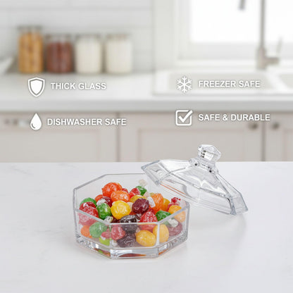 Lolytama Candy Jar,Airtight Candy Containers with lid,Glass Cookie Storage Jar Kitchen Details,Cookie Jar for Honey, Jelly, Wedding Favors, Sauces,Halloween&Christmas Candy Containers Jar