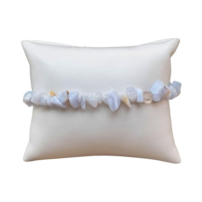 Down To Earth Blue Lace Agate Gemstone Stretch Bracelet Small Crystal Healing Bracelet (Blue Lace Agate)