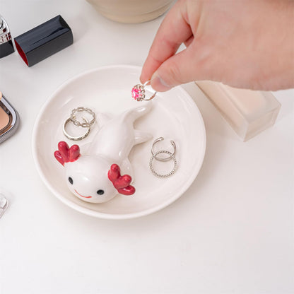 TAOJINJI Axolotl Ring Holder Jewelry Dish - Axolotl Gifts for Women Birthday Christmas