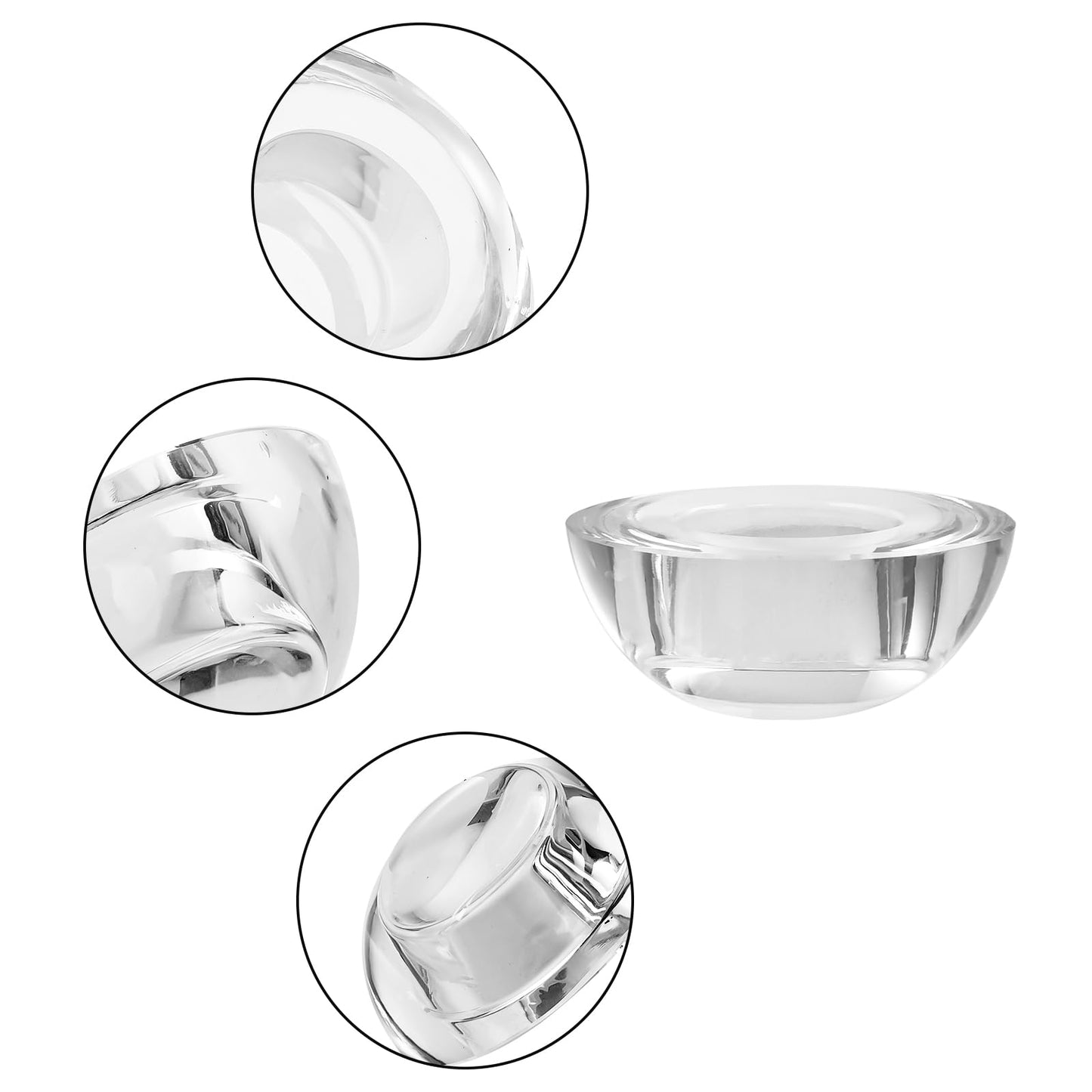 Kitcom Crystal Tealight Candle Holders for Tabletop Home Decor W2.8'' X H1.2'', Comes with Gifed Box(Pack of 2)
