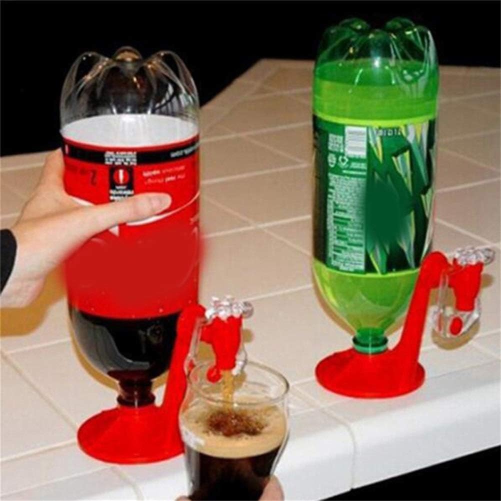 FIRSTONE 2 Liter Beverage Dispenser, 2 Liter Soda Dispenser for Fridge Coke Drink Dispenser Party Bar, Red