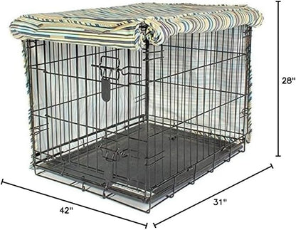 Molly Mutt I Don't Like Mondays Dog Crate Cover, 100% Cotton Canvas Cover with 2 Roll-Up Panels, Ideal for Dog or Cat Crate, Durable, Washable, and Free of Harmful Chemicals, 42" x 28" x 31"