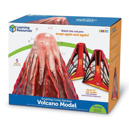 Learning Resources Erupting Cross-Section Volcano Model - Educational Science Projects Kits for Kids, STEM, Chemistry for Students, Classroom and Teacher Must Haves, Back to School Experiments