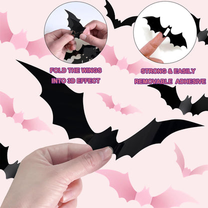 Halloween Happy Birthday Banner Garland 12in Pink Black Balloons Bat Sticker Set for Baby Shower Pink and Black Halloween Birthday Party Decorations