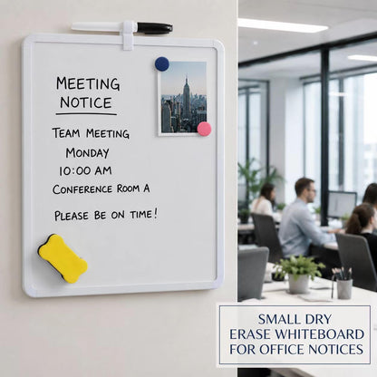 MXG Portable Double-Sided Whiteboard, 8x12 Inch Small Dry Erase Board with Markers, Eraser & Magnets, Mini Whiteboard for Wall, Office, Home, Kitchen, Classroom, Business Presentation
