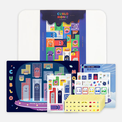 CUBLO Moniz 100 PCS Magnetic Cube Blocks in 10 Colors with Counting & Character Cards | Count, Learn & Build | STEM Educational Building Toy for Kids Ages 3+