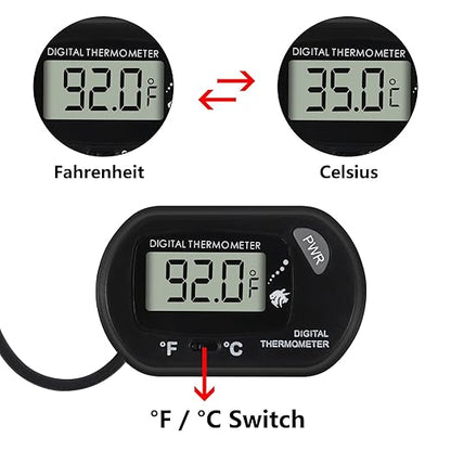 15Pcs Aquarium Thermometer Fish Tank Thermometer Reptile Fahrenheit Terrarium Water Temperature Indicator Test Digital with LCD Display Fahrenheit/Celsius