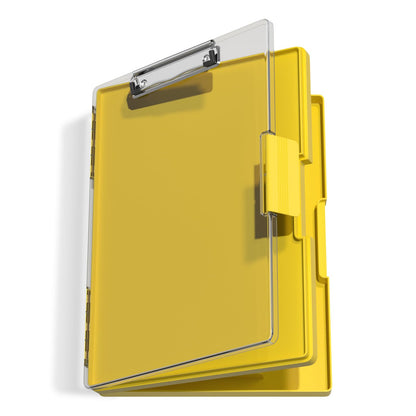 Hongri Clipboard with Storage, Yellow 8.5 x 11 Folder Nursing Side Opening, Heavy Duty with Dual Compartment, Smooth Writing for Teachers, Classroom, Size 13.3 x 9.4 x 1.5 in, Office & School Supplies