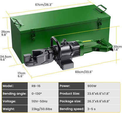 Anbull 900W Electric Rebar Bender,Hydraulic Rebar Bending Maching Bending up to 5/8 Inch #5 16mm Rebar, Bending Angle 0-130 Degrees Rebar Bending Machine with Positioning Bolt