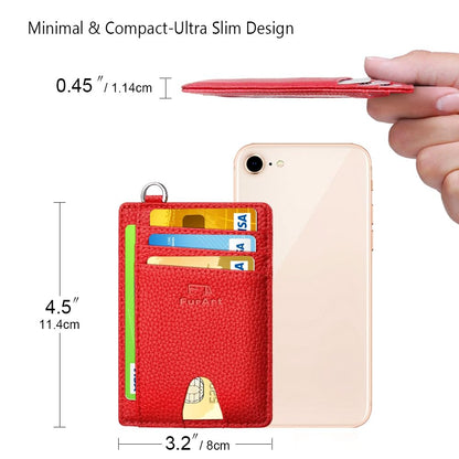 FurArt Slim Minimalist Wallet, Front Pocket Wallets, RFID Blocking, Credit Card Holder for Men-Cerise