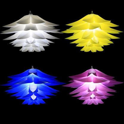 Lightingsky DIY IQ Jigsaw Puzzle Toy Lotus Flower Lamp Shade Ceiling Pendant for Room Decoration (White)